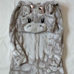 Gray Giraffe Hooded Onesie